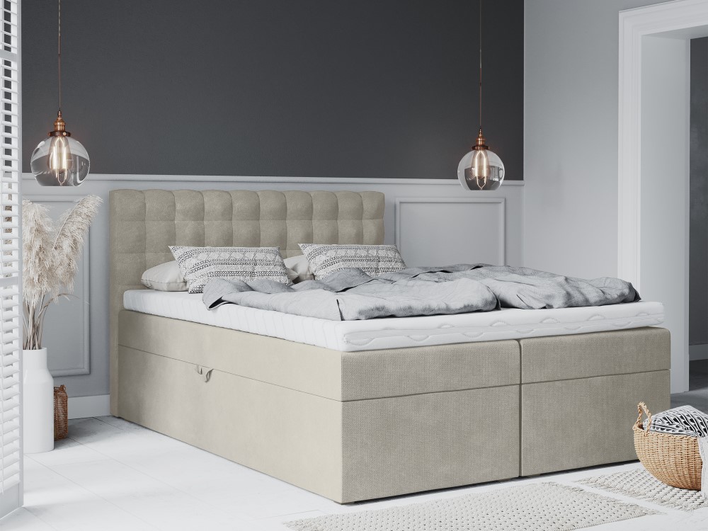 Mazzini-sofas.com: Clarkia - boxspring bed set: headboard + box springs/mattress + mattress topper