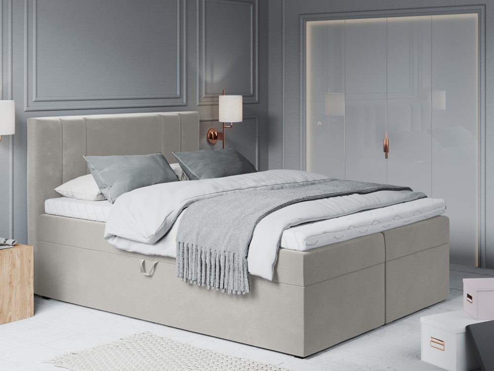 Mazzini-sofas.com: Afra - boxspring bed set: headboard + box springs/mattress + mattress topper