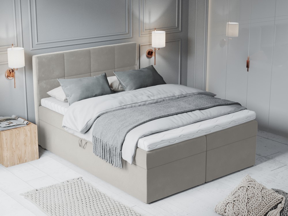 Mazzini-sofas.com: Mimicry - boxspring bed set: headboard + box springs/mattress + mattress topper